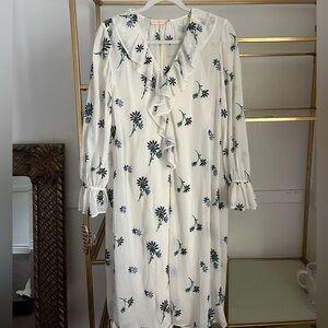 Tory Burch White with floral designed dress